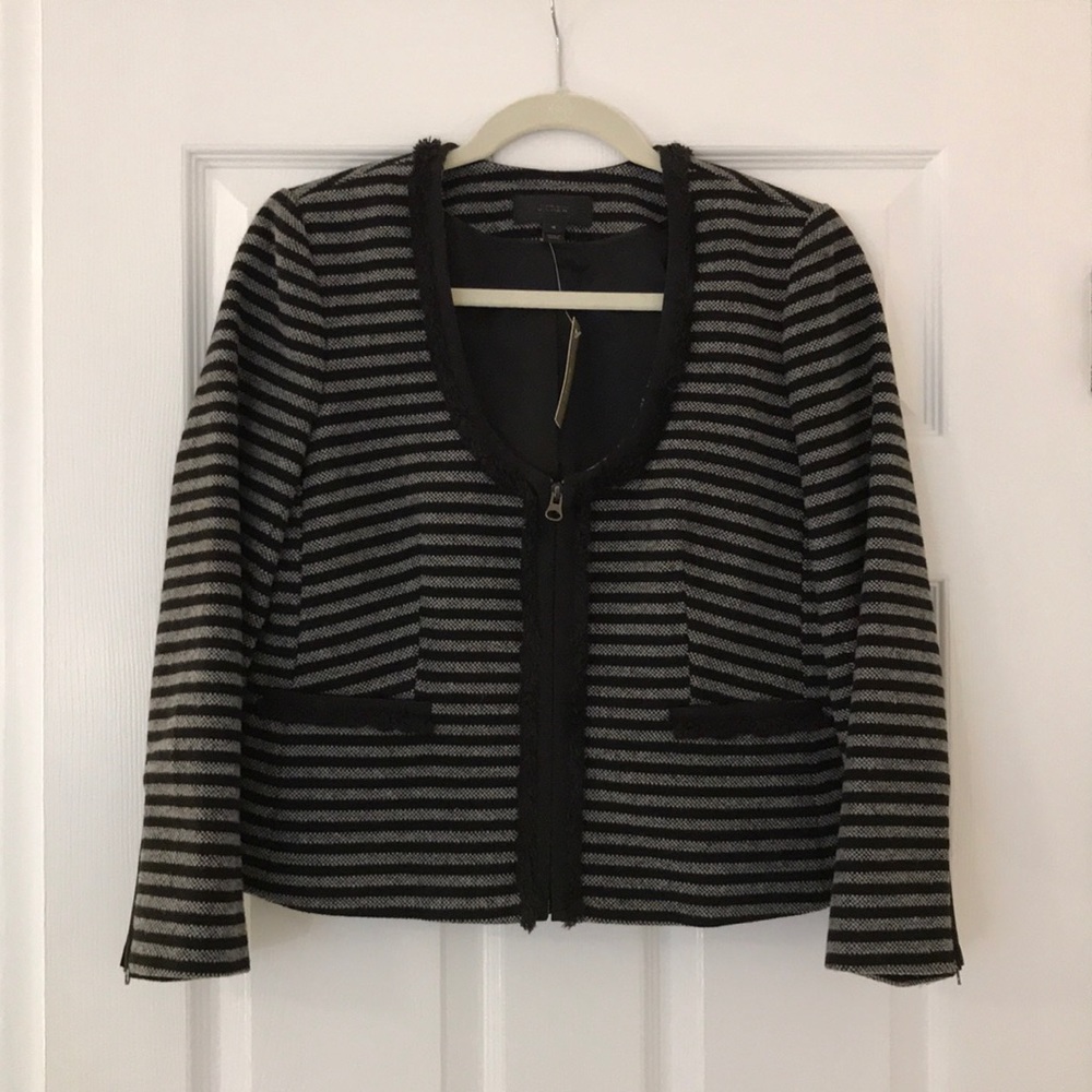 JCrew Striped Scoop Neck Jacket